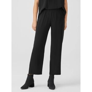 EILEEN FISHER Silk Georgette Luxe Trouser Wide Leg Fluid Pants \\ Petite Small